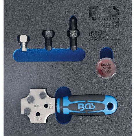 BGS Werkstattwageneinlage 1/6: Bördelgerät SAE und DIN 4,75 mm (3/16") - 8918 (1/3)