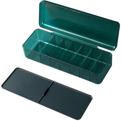 Boîte de rangement pour câbles de bureau, boîte de rangement pour câbles de données, boîte de gestion des câbles en plastique avec couvercle (vert) 2025 (1/5)