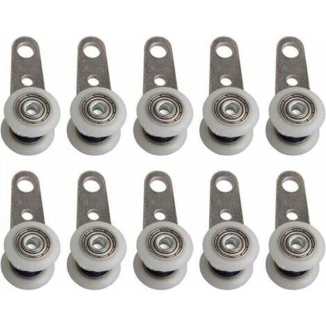 Set di 10 rulli per porte finestre o porte scorrevoli - Metallo e plastica - 4,5 x 1,9 cm
