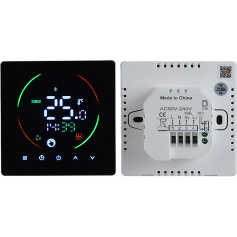 Termostato inteligente EAST2 para calefacción eléctrica por suelo radiante, con conexión Wi-Fi y funciones de humedad y clima. Compatible con unidades de calefacción por suelo radiante murales de 3A/1 (1/5)