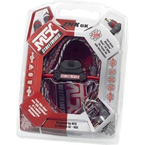 MTX ZNX6K Netzpaket 6mm² 5 Meter Stromkabel 0,7m Masse RCA mit Sicherungshalter und Zubehör