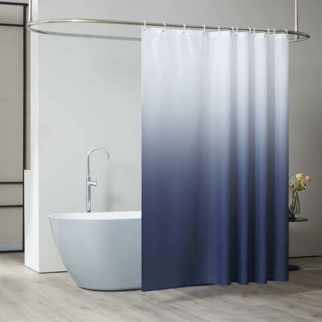 Shower Curtain 240 x 200 cm with 16 Hooks Extra Wide Weighted Mildew Resistant Dark Gray Waterproof Large Bathroom Curtain Polyester Fabric Antibacterial Machine Washable (1/4)