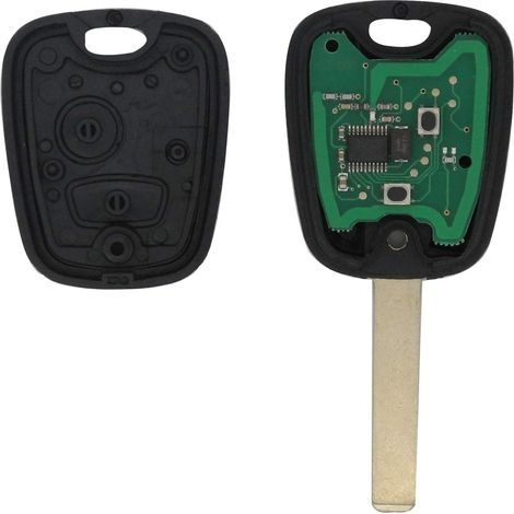Kompletter Schlüssel mit programmierbarer Elektronik für Peugeot 107, 207, 307, 407, 106, 206, 306, 406 Citroën C1, C2, C3, C4, C5, C6, C8, Xsara, Saxo, Berlingo. Gehäuse für Fernbedienung. @Pro-Plip (1/3)
