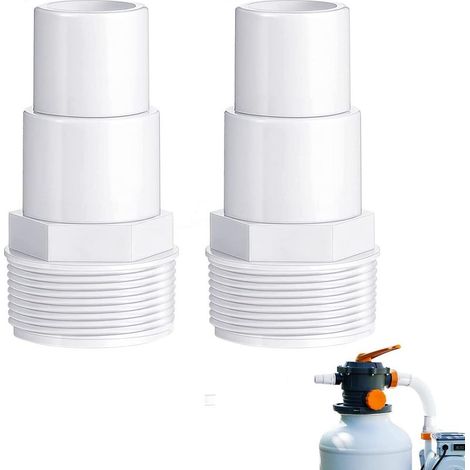 Adaptateur pour tuyau d’arrosage ∅ 32/38 mm Raccord Piscine Connexion filetée standard de 1-1/2 pouce, Adaptateur de tuyau d'aspirateur pour Hayward SPX1091Z7 ou SPX1091Z4 (2 pièces) (1/5)