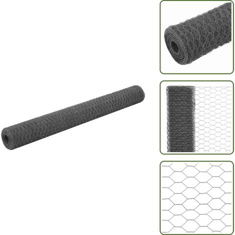 vidaXL Grillage Acier avec revêtement en PVC 25x1,2 m Gris (1/5)