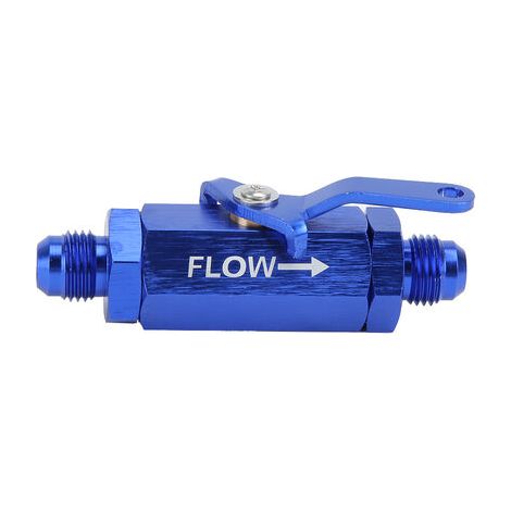 Válvula de cierre de combustible para automóvil con control de flujo Y972-6AN para manguera de combustible AN6 (azul) (1/5)