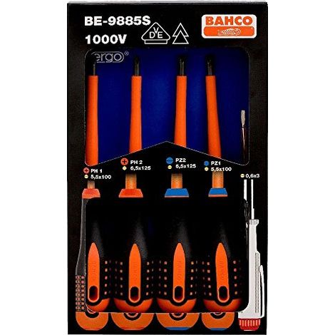 Utensile per elettricista Bahco insulated ergo 5 pezzi isolati