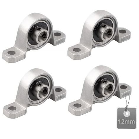 4 piezas de cojinetes de bloque de almohada, carcasa de cojinete, rodamientos de bolas, cojinetes de aleación de zinc, cojinetes de bloque de almohada, rodamientos de bolas, con base de hierro fundido