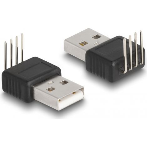Delock Adaptador USB 2.0 Tipo-A macho con conexión 4 pines en ángulo de 90°