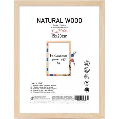 Cornice Portafoto da Appoggio Natural Wood con Piede 15 x 20 cm
