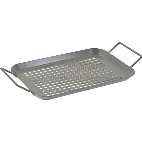 Filiyano-Plaque de cuisson antiadhésive à peindre en aérosol, avec poignée, trou d'évacuation des graisses et bac récupérateur de jus. Dimensions : 34 (1/3)