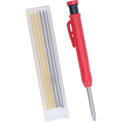 Stylo de Marquage Menuiserie 2.8mm Pointe Carbure avec Recharges 2 Couleurs - Outil de Traçage Professionnel (1/5)