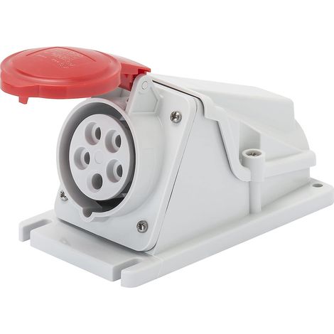 Presa Fissa Parete 90 Gradi IP44 3P+N+T 16A 380-415V Rosso Cablaggio A Vite