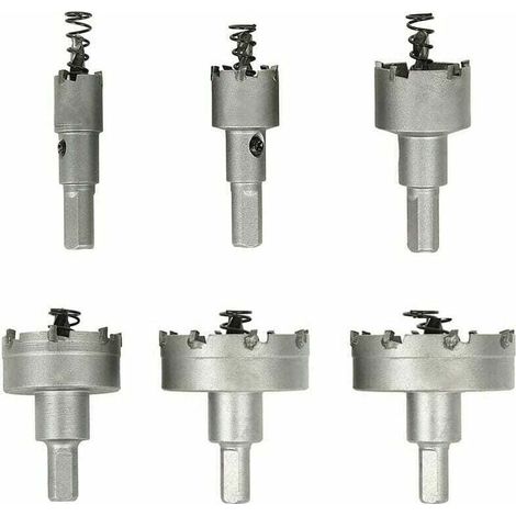 Cloche pour Metal, XU, De 6 Forets Scie-cloche Carbure, Scies-Cloches Acier Inoxydable., L'Aluminium, L'Acier, Cuivre, Bois,16 22 30 40 50 60 KZQ - KZQ (1/4)