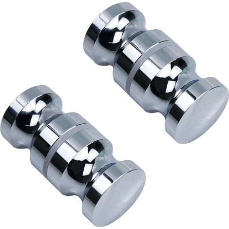 Poignée de porte de douche, 30 mm, en acier inoxydable, double face, en verre, lot de 2 (1/5)