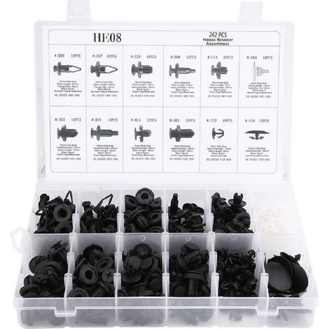 TRADE SHOP - Kit Clip Per Paraurti Auto 240 Pz 12 Dimensioni Assortiti Fissaggio Per Rivetti - (1/5)