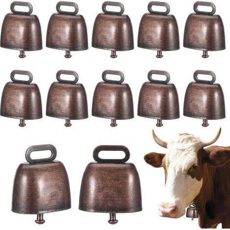 Cloches Métalliques Légères et Résistantes Lot de 12 Vintage pour Animaux Petites Clochettes Ferme Adaptées pour Bétail et Moutons en Extérieur (1/5)