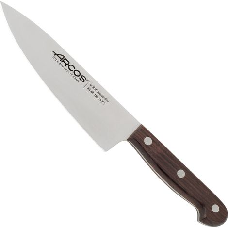 Couteau de chef Arcos Palisander 263200 en acier inoxydable Nitrum et mango en bois de rose avec lame de 15,5 cm et couvercle de lame. (1/5)