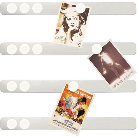 Tableau Magnetique Mural, Plaque Magnétique Tableau Aimanté Mural, Plaque Aimantée Adhésive, Bande Magnetique Tableau Memo avec 10 Pcs Blanc Aimants, pour Photo Tableau Magnetique Frigo (4 Pcs) (1/5)