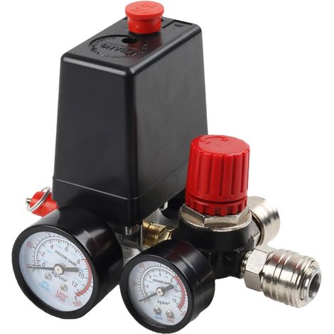 Régulateur de Pression, Compresseur Pressostat D'air Adapté Aux Applications Y Compris Les Outils Pneumatiques D'automatisation Peinture Par Pulvérisation - (1/5)