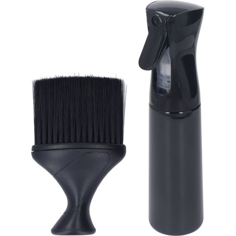 Flacon brumisateur noir pour coiffure, vaporisateur à cheveux avec brosse poudreuse pour salon, kit de soin capillaire, pulvérisateur réutilisable (1/5)