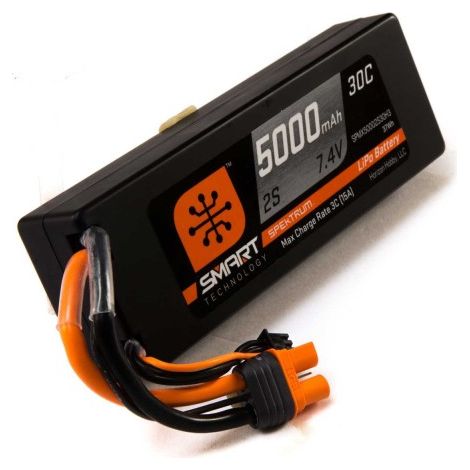 7.4V 5000mAh 2S 30C Smart LiPo Hardcase Battery: IC3