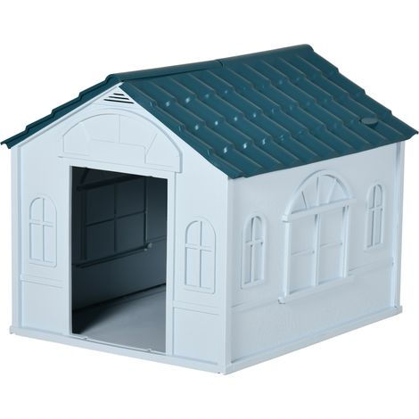 PawHut Casetta per Cani max. 20kg Impermeabile in PP Blu