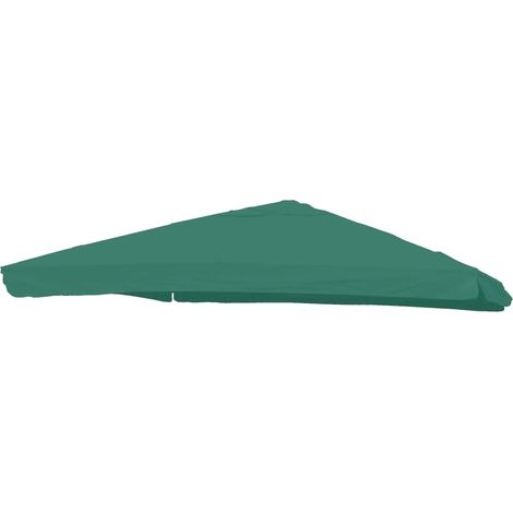 Ersatz-Bezug für Luxus-Ampelschirm HHG-121 mit Flap, Sonnenschirmbezug Ersatzbezug, 3x4m (Ø5m) Polyester dunkelgrün