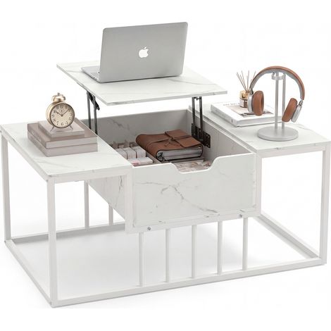CASART Coffee Table Flip Top Center Table with Hidden Storage Compartment (1/5)
