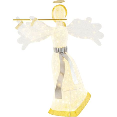 Angelo di Natale illuminato con 100 luci LED, 150 cm