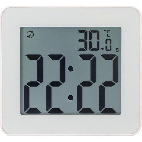 Réveil électronique LCD simple pour salle de bain, montre étanche (1/5)