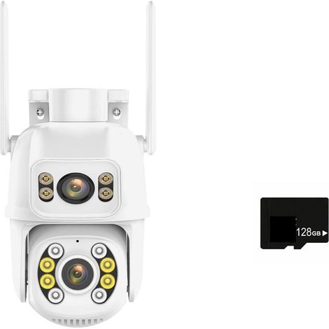 Caméra de sécurité à Domicile 4K 8MP IP caméra Double Objectif Double écran PTZ caméra extérieure 4MP AI Suivi Automatique caméra de sécurité P2P Surveillance vidéo(8MP Add 128G) (1/5)
