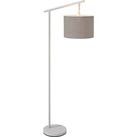 Metal Frame Floor Lamp with 350 Degree Rotating Lampshade, for Living Room and Bedroom, LED Bulb Included, Grey