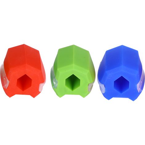 Ensemble d'exercices portables en silicone de 3 pièces pour modeler la mâchoire, comprenant des balles d'entraînement pour les muscles masséters du visage et le cou (rouge + bleu + vert) (1/5)