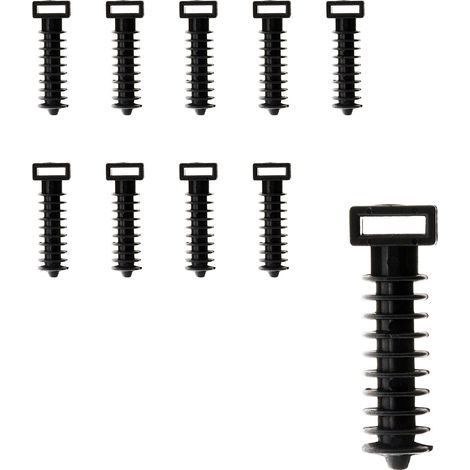 Zenitech – Lot de 10 embases noires pour chevilles – Fixation sécurisée pour tubes – Compatibles avec collier de serrage – Pour plomberie et électricité