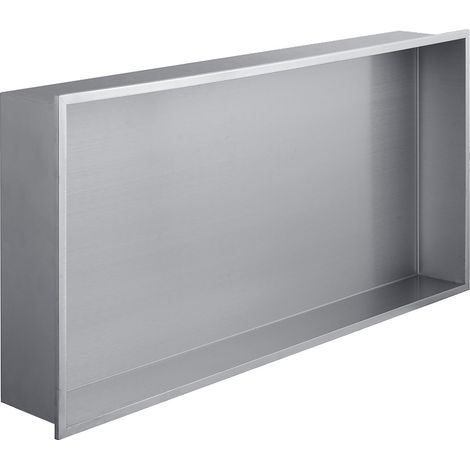Eurosanit – Niche de douche 60x30x10 – Acier inoxydable – Étanchéité silicone – Finition inox brossé pour salle de bain moderne