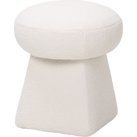 POUF DIAM. CM 39 H. 46 IN TESSUTO EFFETTO BOUCLE' PANNA