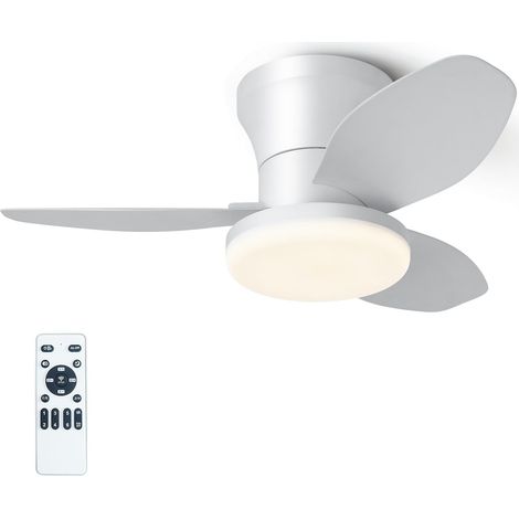 Ventilatore da soffitto da 65 cm con luce e telecomando, 6 velocità del vento, timer, luce da soffitto dimmerabile, 3 temperature di colore (nero) (1/5)