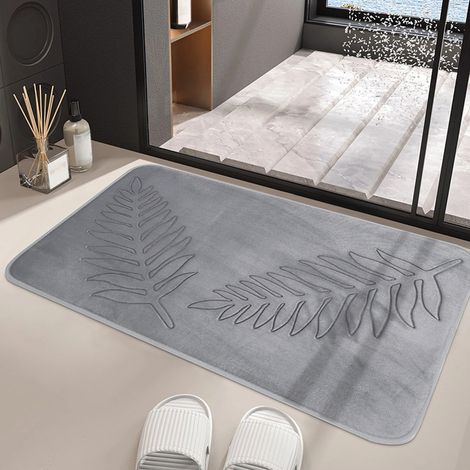 Tapis d'entrée double usage intérieur et extérieur, tapis de bienvenue durable et épais, tapis antidérapant en caoutchouc naturel absorbant et épais. (1/5)