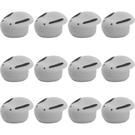 12 Protections d'angle en forme de lapin pour meubles, sécurité enfant, coins arrondis gris (lot de 12) (1/5)