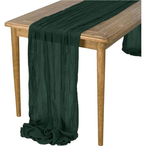 TAPIS ROULANT RUSTICO BOHO ROTONDO VERDE BOTTIGLIA per un tavolo delicato 90x300 cm (1/5)