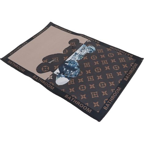 Tapis de bain moderne, absorbant et à séchage rapide, tapis d'entrée antidérapant, robot ours carré (1/4)