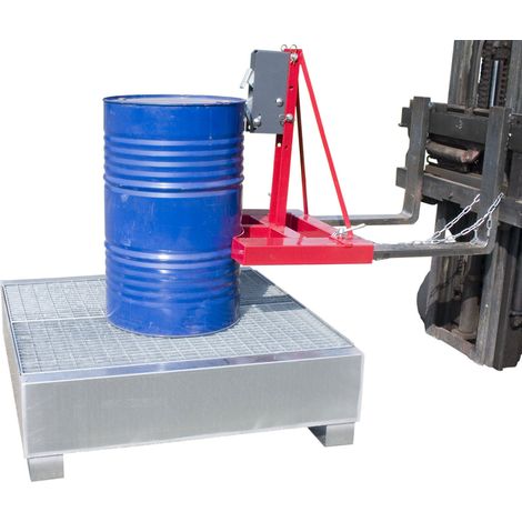 Manuvit Automatische Fasszange für 1 Metall und Kunststofffass Tragkraft bis 1000kg (1/2)