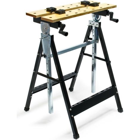 Etabli de travail portable et pliable en bois et métal - Charge Max 100kg