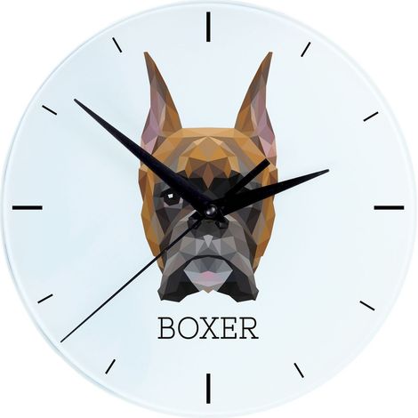 Boxer, Boxer I - reloj de pared geométrico con foto e inscripción de Art-Dog (1/4)