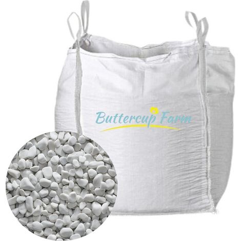 20-40mm Round White Pebbles - Premium Aggregate Bulk Bag - 850 kilos