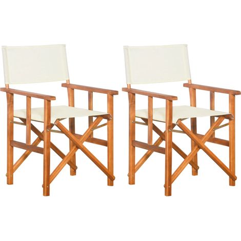 vidaXL Director's Chairs 2 pcs Solid Acacia Wood