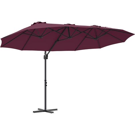 Parasol Bordeaux 372 x 198 x 243 cm Polyester et Aluminium