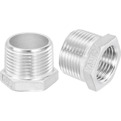 5Pcs 3/4" Mâle à 1/4" Femelle NPT 304 Acier Inoxydable Réducteur Hex Bushing, Adapter Raccord pour systèmes industriels, pétrole/gaz, eau, HVAC et plomberie - Male to 1/2" Female (1/5)