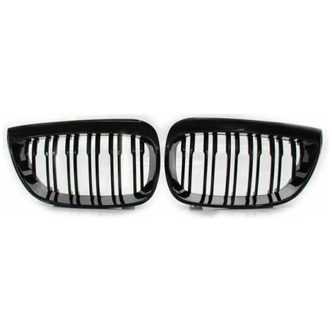 royaluxe - BMW Serie 1 E87 04-07 retrofit grille centrale a deux lignes noir brillant GZ.A E87 LK LS (1/5)